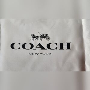 Coach White Silky Tote Bag with Black Logo